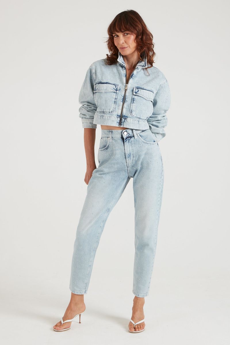 Edith The High Rise Barrel Leg | On The Run [Denim Azzurro Chiaro]