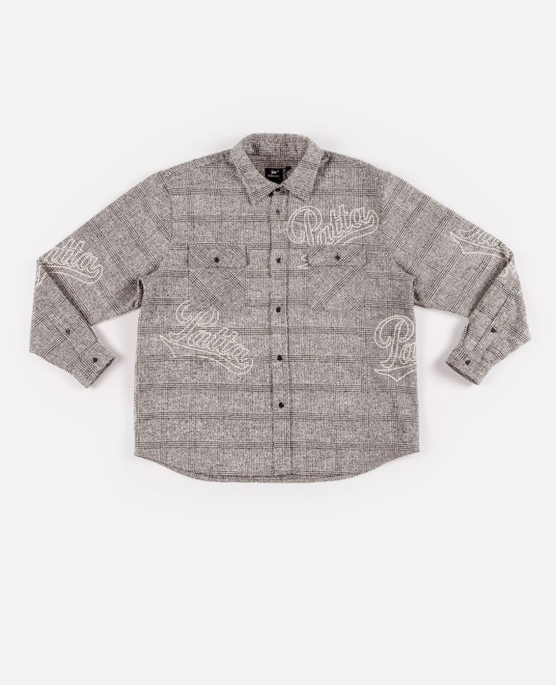 Patta Pow Check Longsleeve Shirt (Dark Gull Gray/Black)